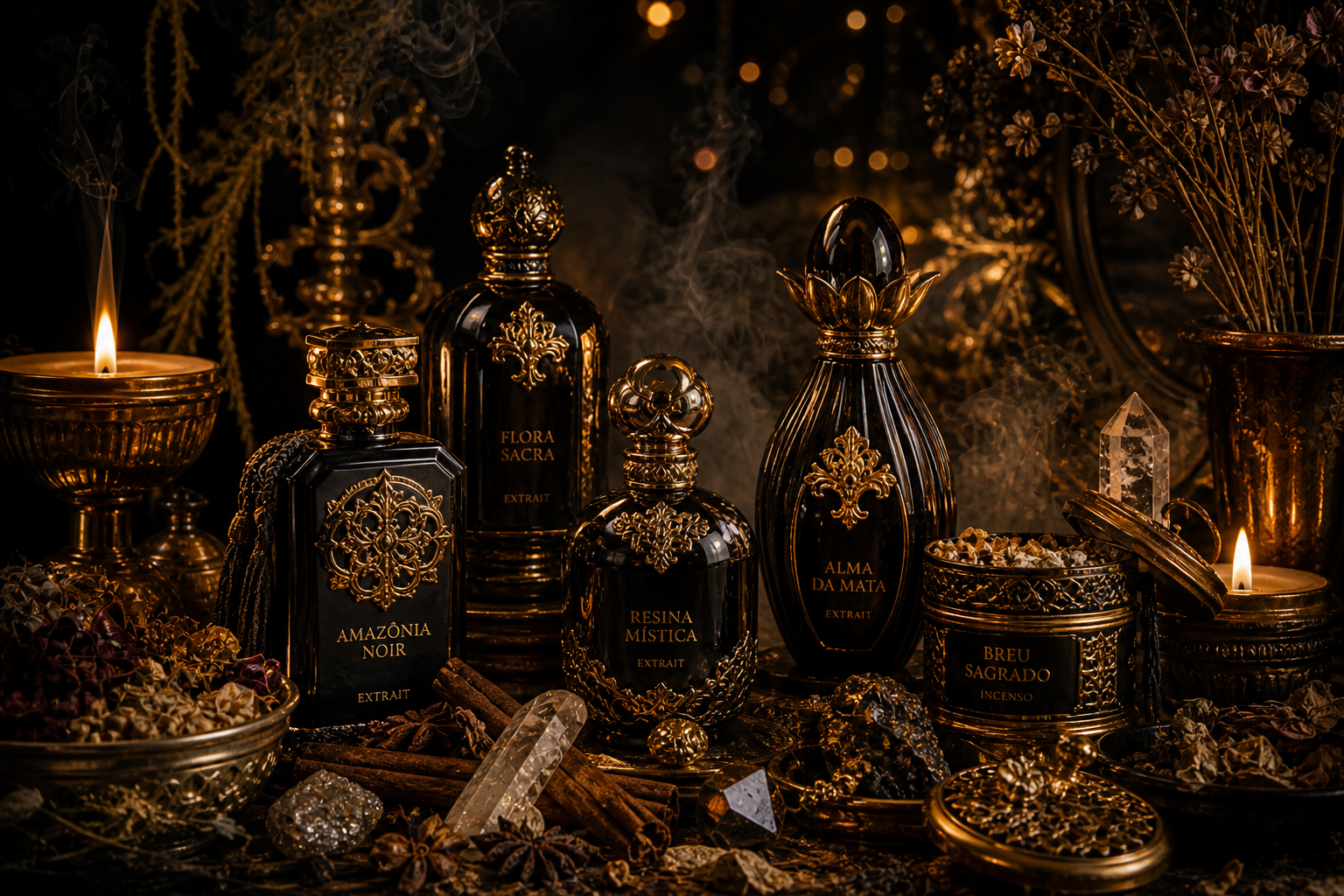 Perfumes místicos artesanais